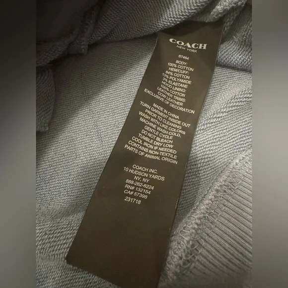 Coach Hoodie Cropped Washed Blue - Picture 6 of 7